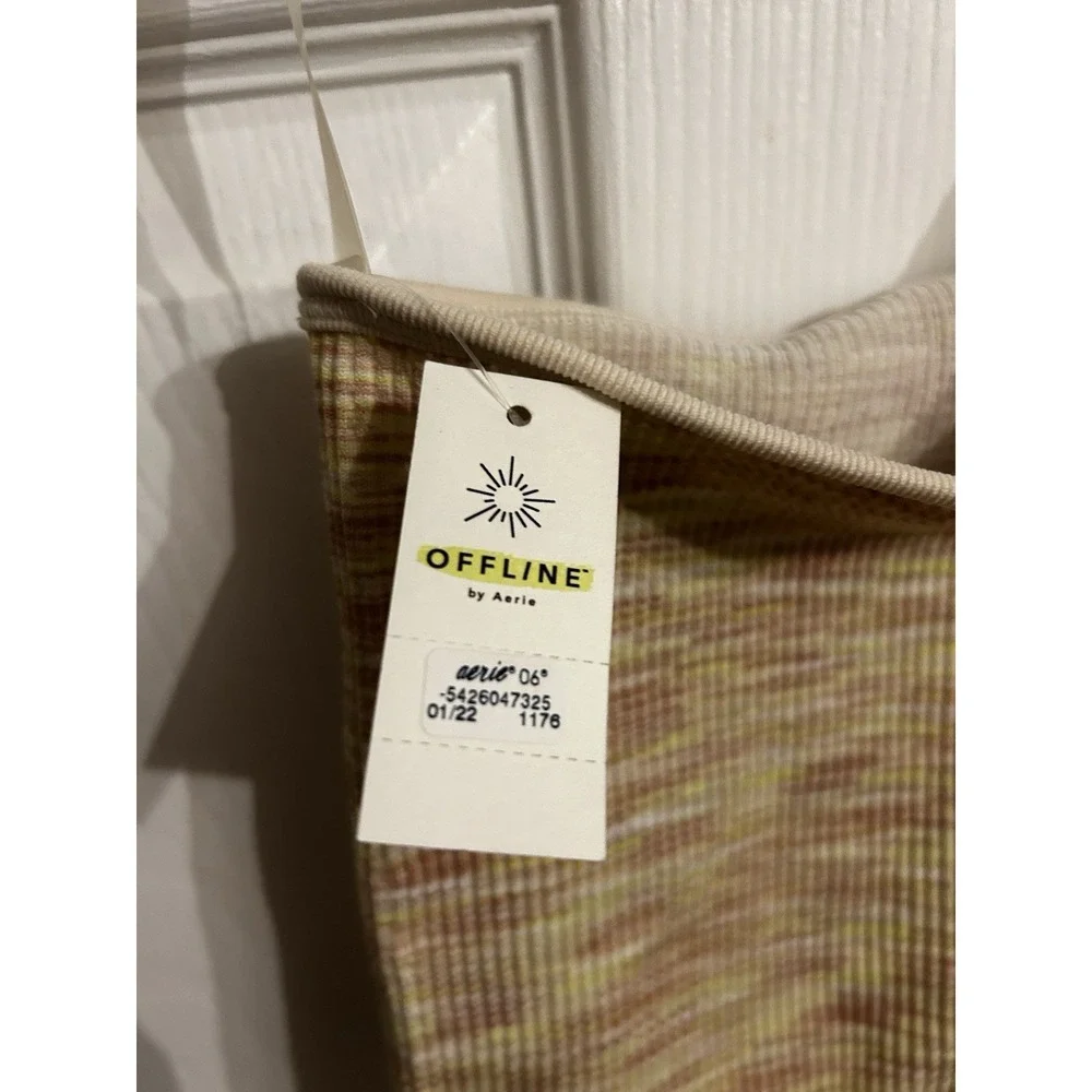 NWT Offline by Aerie Large Bra Bralette Recharge Ribbed Seamless One Shoulder‎